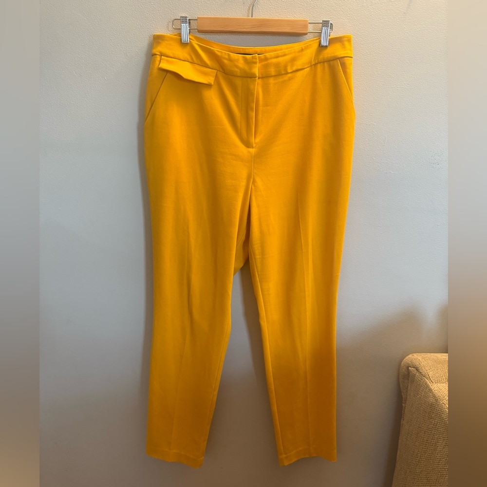 New York & Company Yellow Ankle Pants